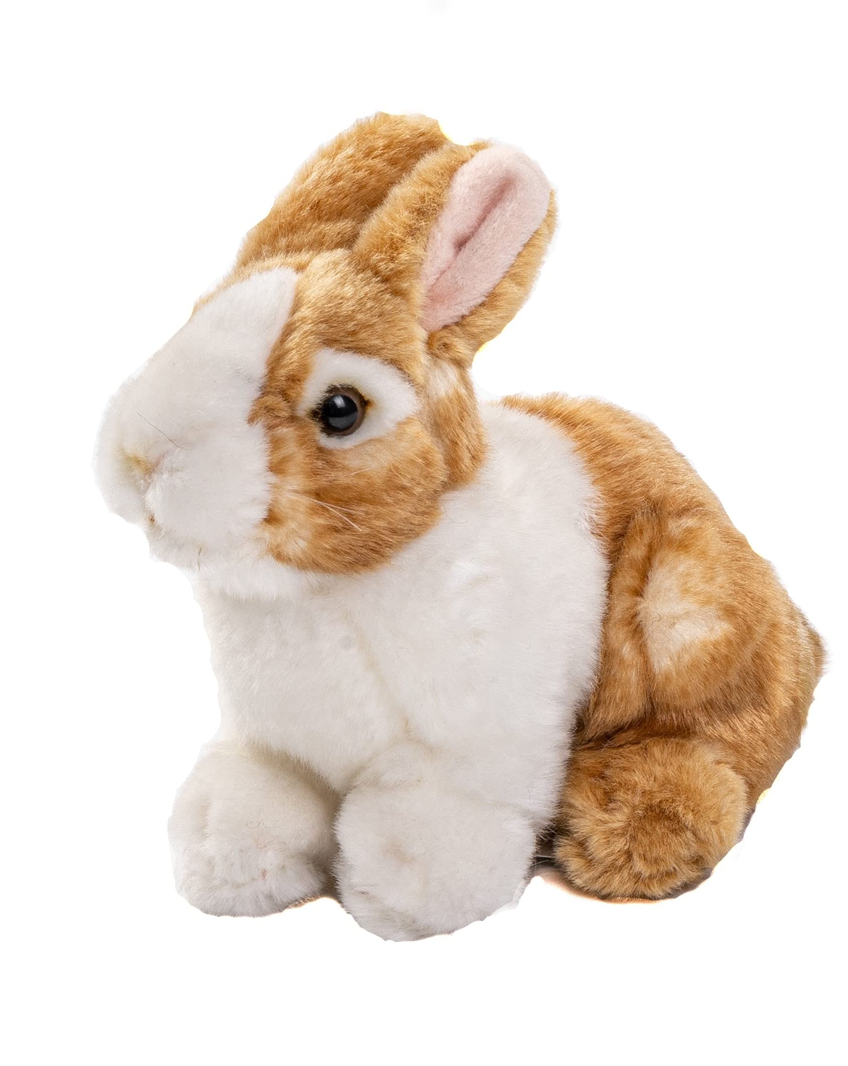 Uni-Toys Rabbit Brown/White, Sitting - 20 cm (Length) - Plush Rabbit - Plush Toy, Cuddly Toy