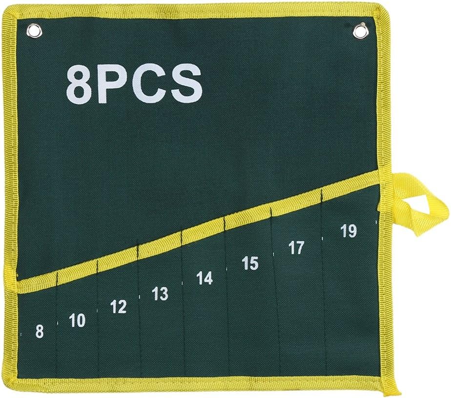 Werkzeugtasche für Schraubenschlüssel, strapazierfähig, aus Leinen, zum Aufrollen, vielseitig verwendbar, 6/8/10/12/14/25 Taschen (Größe 8 Taschen)