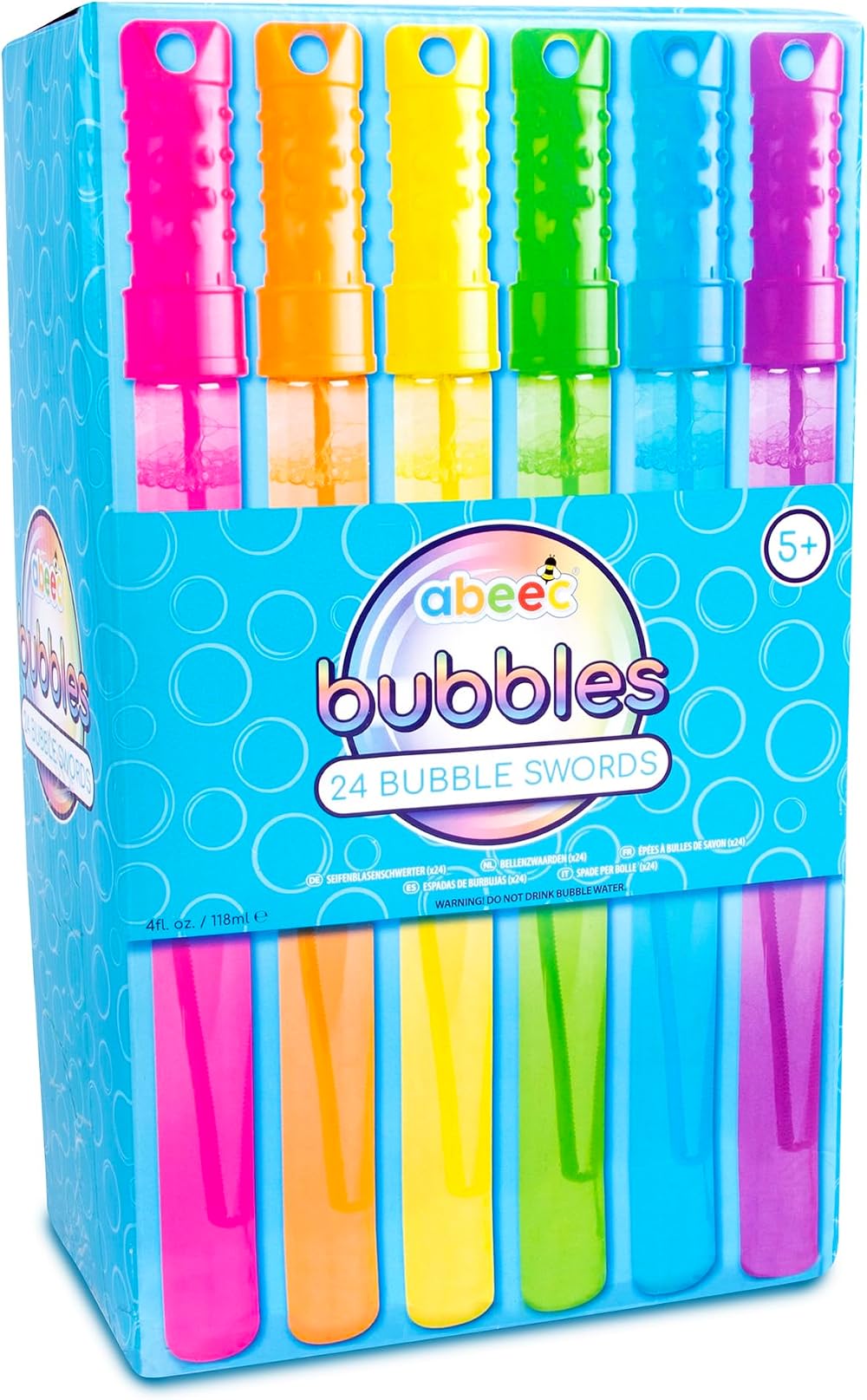 abeec 24 Pack Bubble Swords with Solution Included 118ml Each