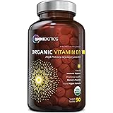 Organic Vitamin D3 5000 IU | 100% Vegan High-Potency Immune Support | Promotes Bone & Muscle Health | 90 Tablets (Unflavored)