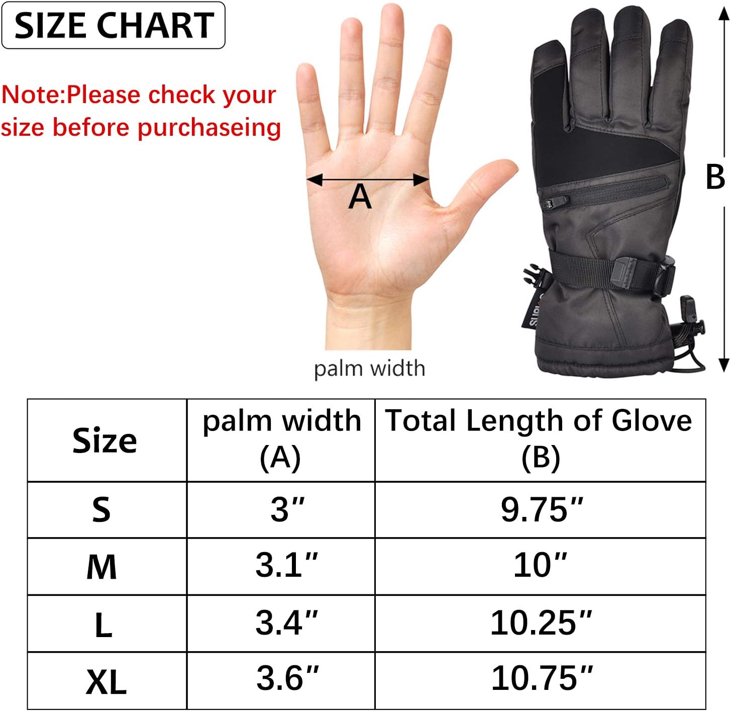 Ski Gloves, Winter Warm Cozy 3M Thinsulate Outdoor Windproof Snowboard Gloves for Women, Youth, Kid, Skiing, Snowboarding, Motorcycling, Shoveling, with Pocket & Wrist Leashes : Sports & Outdoors