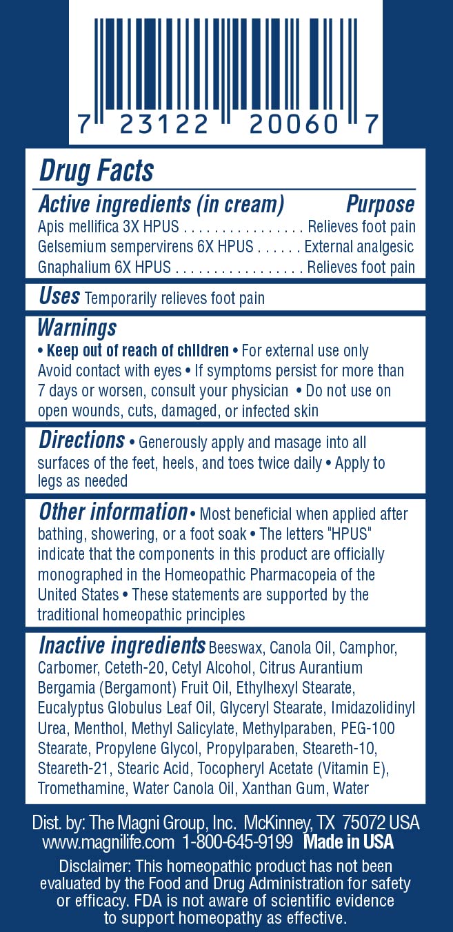 MagniLife Pain Relieving Foot Cream, 4 oz Tube, Soothing Relief for Soreness, Pain, Burning, Tingling, Itching or Sensitivity in Feet & Legs, Moisturizing & Hydrating Foot Cream, No Petroleum