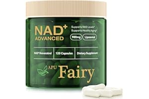 APU.FAIRY NAD Supplement,NAD Nicotinamide Riboside,Extra Strength NAD Alternative Liposomal,Boost NAD & Resveratrol + for Women & Men,Energy Anti-Aging,Cell Regeneration,120 Capsules (Pack of 1)