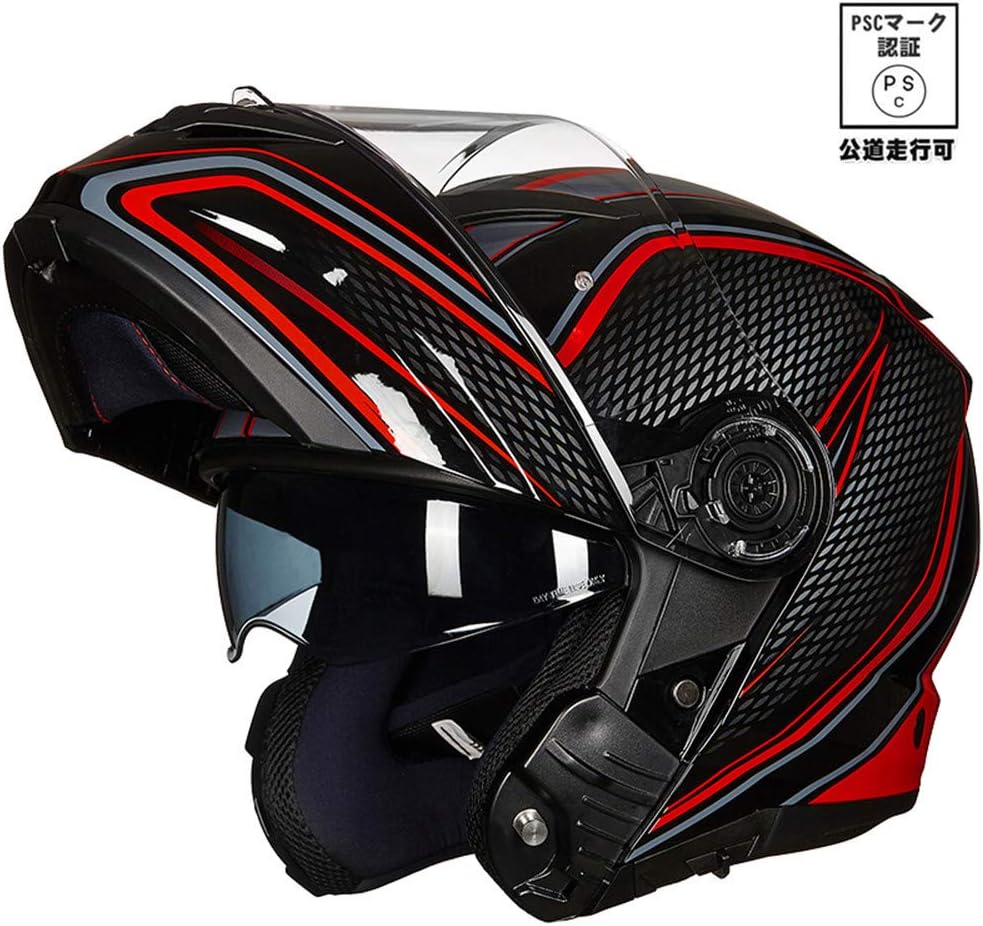 Amazon Faseedfs 908 システムヘルメットバイクヘルメットフルフェイス 15色 Bike Helmetジェット フリップアップ 男女兼用ダブルシールド オートバイ ジェットヘルメット Psc規格品 商品1 Xl頭囲 60 61cm システム 車 バイク