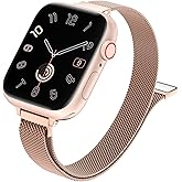 MARGE PLUS Slim Milanese Loop Compatible with Apple Watch Band for women 41mm 40mm 38mm 42mm 46mm 45mm 44mm, Stainless Steel Strap work on iWatch Series 11 10 9 8 7 6 5 4 3 & SE 3 2 1