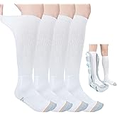 Ioryzek 2 Pairs Walking Boot Socks Liner air Cam Walker Cast Socks Fracture Boot Brace Breathable Surgical Orthopedics Socks for Men Women, White