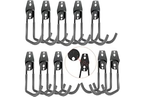 3-H Slatwall Accessories, Slatwall Hooks & Hangers Multi Sizes, Slat Wall Hanging Hooks for Garage Wall Panels Organzing Gard