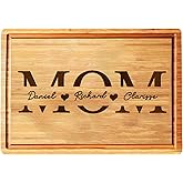 Custom Mothers Day Gift Cutting Board for Mom - Grandma, Customized Unique Kitchen Gifts for Mom Birthday Personalized Mothers Day Gifts for Mom and Grandma