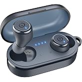 TOZO T10 Wireless Earbuds Powerful Bass Stereo Wireless Charging, APP, IPX8 | Waterproof, 55H Playtime, Ergonomic Design In Ear buds, App Customize EQ, Bluetooth 5.3 Headphones for Work, Travel, Blue