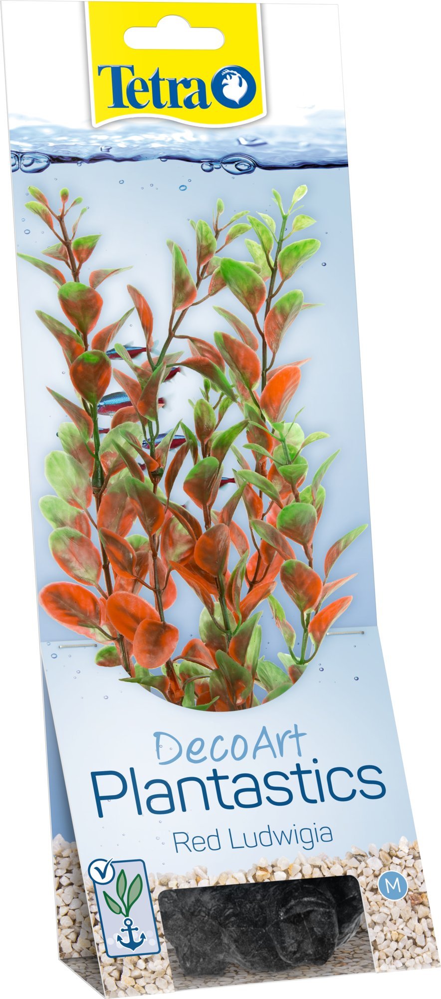 Tetra DecoArt Plant Red Ludwigia 270442 Artificial Aquarium Plant, Real Looking Underwater Plant, Medium, Red