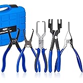Orion Motor Tech Fuel Line Pliers Set, 5 pc Disconnect Set With Filter Caliper Hose Pipe Clamp Clip 80 Degree Pliers, Heavy-Duty Pipe Repair Set for Auto Line