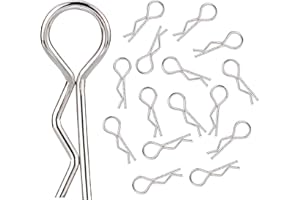 Rchobbytop 100PCS/Pack Body Clips Universal Shell Fixing R Pins for All 1/16 Scale RC On Road Car Buggy Rock Crawler Truck Short Course Traxxas Replacement Parts, Silver