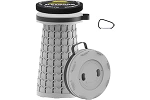 ALEVMOOM Upgraded Portable Collapsible Stool with Cushion, Telescoping Folding Stool for Adults, Lightweight Yet More Sturdy Capacity 600 lbs for Camping Fishing Hiking BBQ