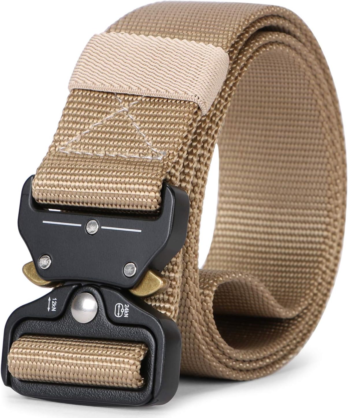 Mens Tactical Belt SANSTHS Heavy Duty Nylon Belt 1.5in Riggers Belt Military Webbing with Quick Release Metal Buckle