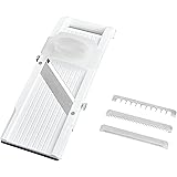 Benriner Mandoline Super Slicer, with 4 Japanese Stainless Steel Blades, BPA Free, 14.5 x 5.25-Inches