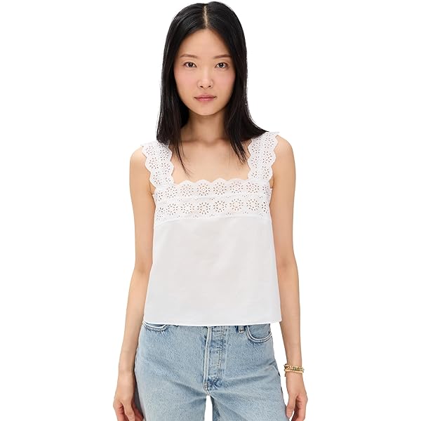 Madewell Womens Jenny Top in Cotton Viscose Voile White XL