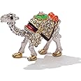 Camel Figurine Jewelry Box Adorned with Enameled Crystal Rhinestones - Collectible Dubai Souvenirs Gift with Arabic Decor, for Women and Girls - Home Dresser Decor and Organizing Rings and Earrings
