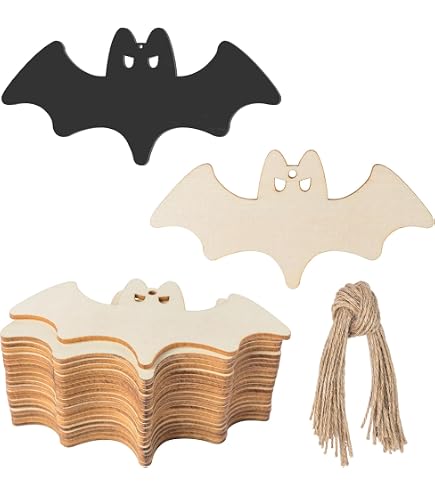 Conjunto de 3 murciélagos colgantes, recorte de murciélago de madera, recorte de murciélago de madera, recorte de Halloween, forma de murciélago de Conjunto de 3 murciélagos colgantes, recorte de murciélago de madera, recorte de murciélago de madera, recorte de Halloween, forma de murciélago de