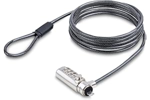 StarTech.com Slim Lock Noble Wedge Slot Compatible, 5ft (1.5m) Locking Cable, Desk Anti-Theft Security for Laptop/Notebook, T