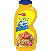 Betty Crocker Bisquick Shake 'n Pour Pancake Mix, Buttermilk, 10.6 oz | Just Add Water &amp; Shake, No Measuring Bowl Needed, Also Works as Waffle Mix, Makes 12 to 15 Pancakes