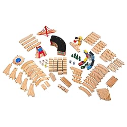 Melissa & Doug Deluxe Wooden Railway Train Set