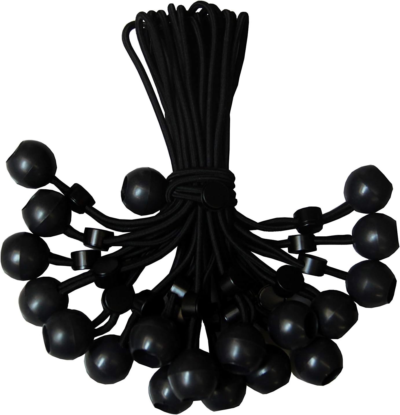 MJMP 20 pic Bungee Ball 9" Black/Bungee Cord/Bungee Cord with Balls