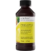 LorAnn Pineapple Bakery Emulsion, 4 oz - Intense Pineapple Flavor Extract for Baking, Cookies, Frosting, Ice Cream, Pineapple Pie, Smoothies and Beverage - Gluten Free, Vegan, Sugar Free, Nut Free