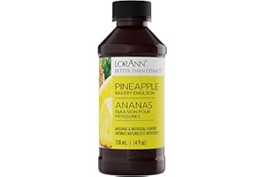 LORANN OILS LorAnn Pineapple Bakery Emulsion, 4 oz - Intense Pineapple Flavor Extract for Baking, Cookies, Frosting, Ice Cream, Pineapple Pie, Smoothies and Beverage - Gluten Free, Vegan, Sugar Free, Nut Free