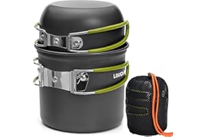Lixada Camping Cookware Set Portable Camp Mess Kit with Pots and Pans Camping Tableware Stove Cooking Set