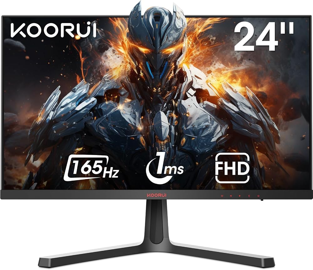 KOORUI 24 inch 165Hz 1ms Full HD Gaming Monitor VA AdaptiveSync HDMI DP VESA