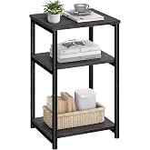 VASAGLE Side Table, Small End Table, Tall Nightstand, Steel Frame | For Living Room, Bedroom, Office, Bathroom, Misty Gray and Ink Black ULET273B68