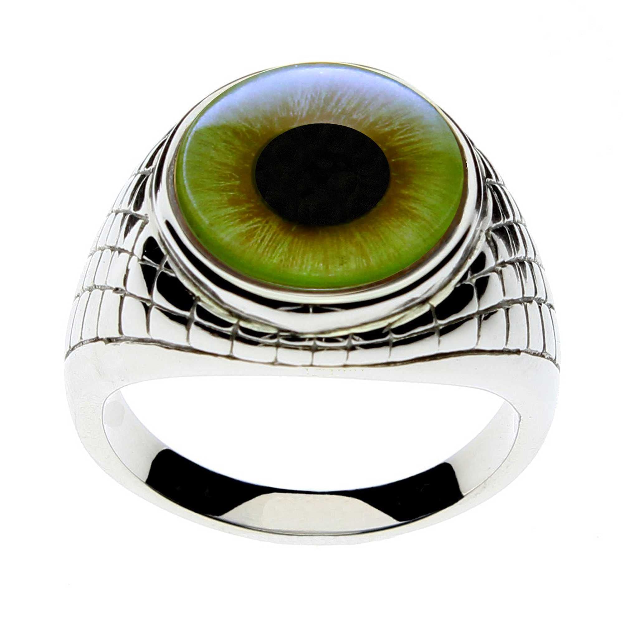 Steel Dragon Jewelers Dramatic Men's Glass Eye Ring