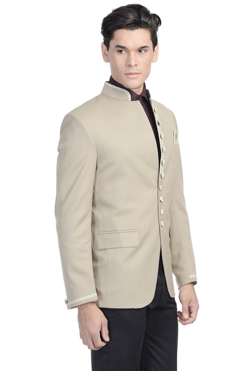 wintage men's wool nehru mandarin blazer