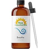 Sun Essential Oils - Breathe Blend Oil (Huge 4 oz Bottle) Breathe Easy Essential Oil for Aromatherpay, Diffusers, Home - 118 ml