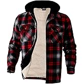 Facitisu Winter Heavy Warm Sherpa Lined Fleece Plaid Flannel Jacket Men Plus Size S-5XL Big&Tall Mens Coat