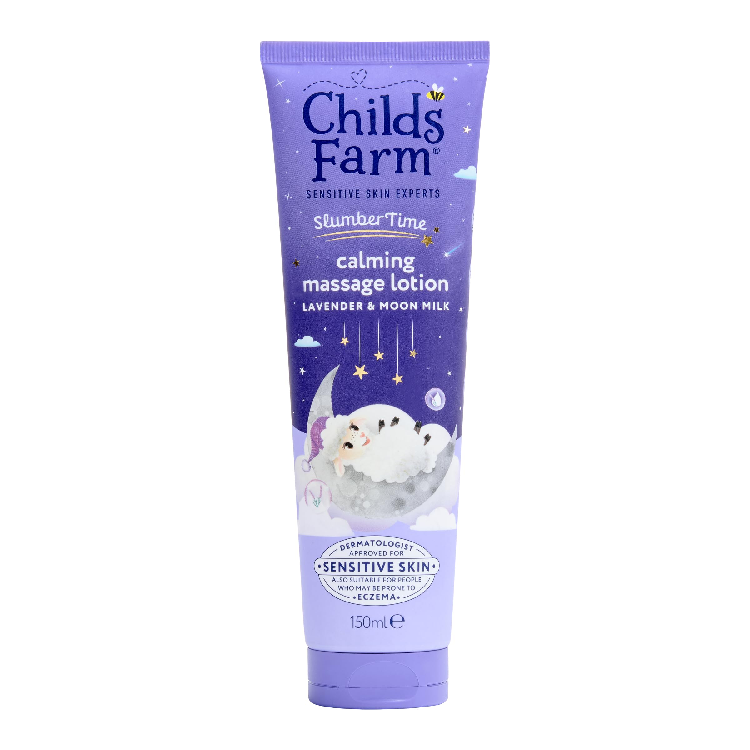 Childs Farm SlumberTime Sleep Calming Massage Lotion, Lavender & Moon Milk | Soothing & Hydrating | Suitable for Newborns with Dry, Sensitive Skin, 150ml
