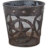 DeLeon Collections Western Star, Rope Trim Metal Wastebasket