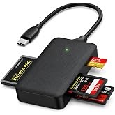 USB C SD Card Reader 4-in-1, Memory Card Reader for SD Micro SD CF MS Cards, USB 3.0 Adapter Compatible with MacBook, iPhone 15, iPad, Laptop &amp; PC