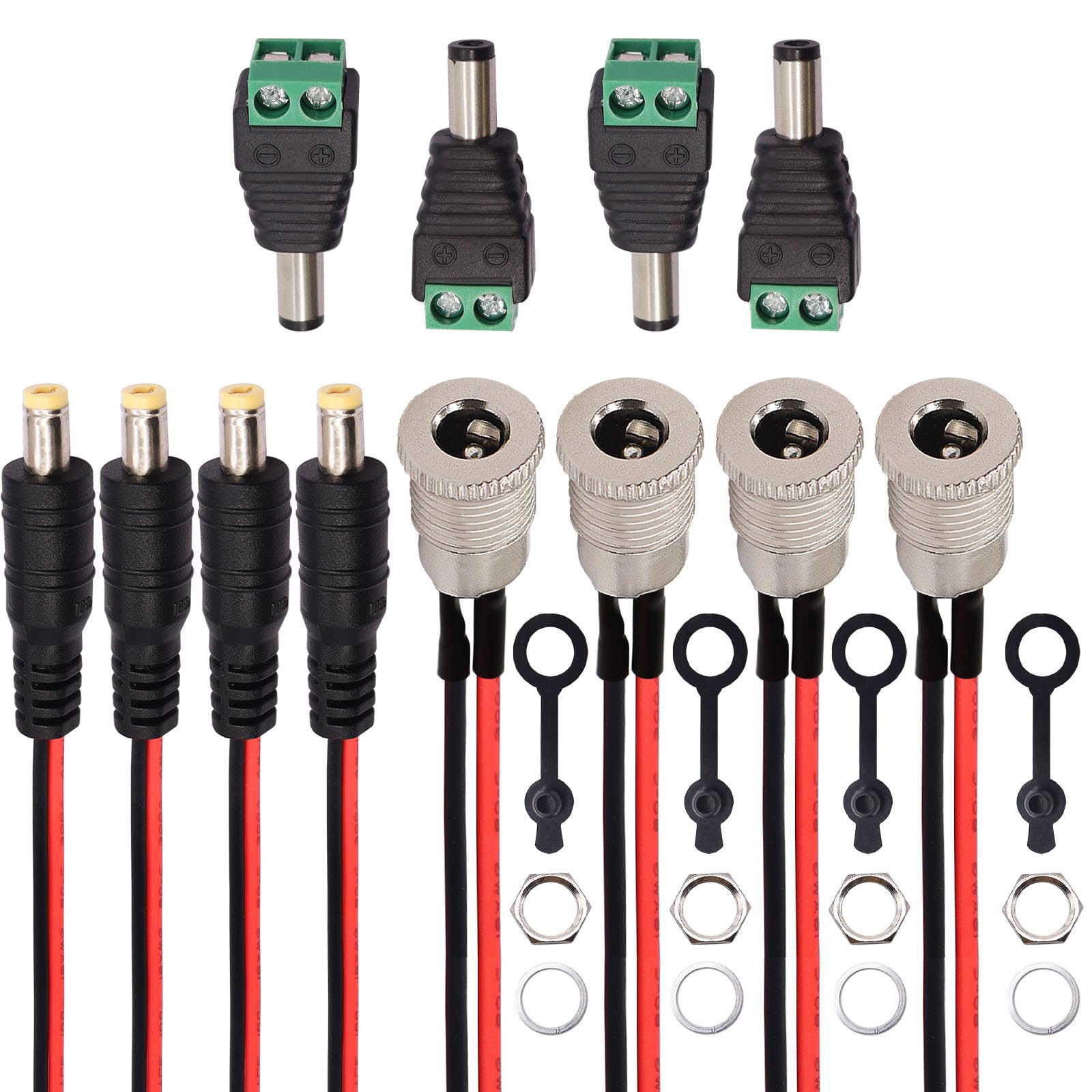 weideer 12Pcs 10A DC Power Jack Cord Socket