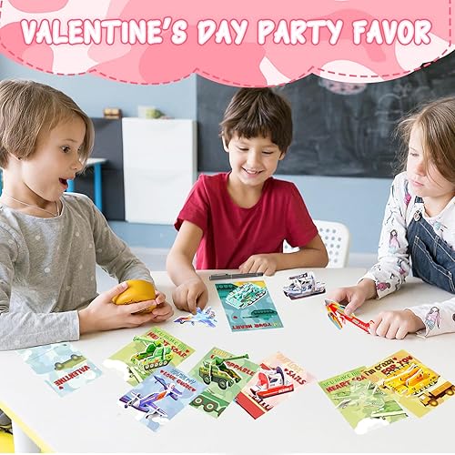 CORALMEE Valentines Day Cards for Kids-28 Packs Valentines Day 3D