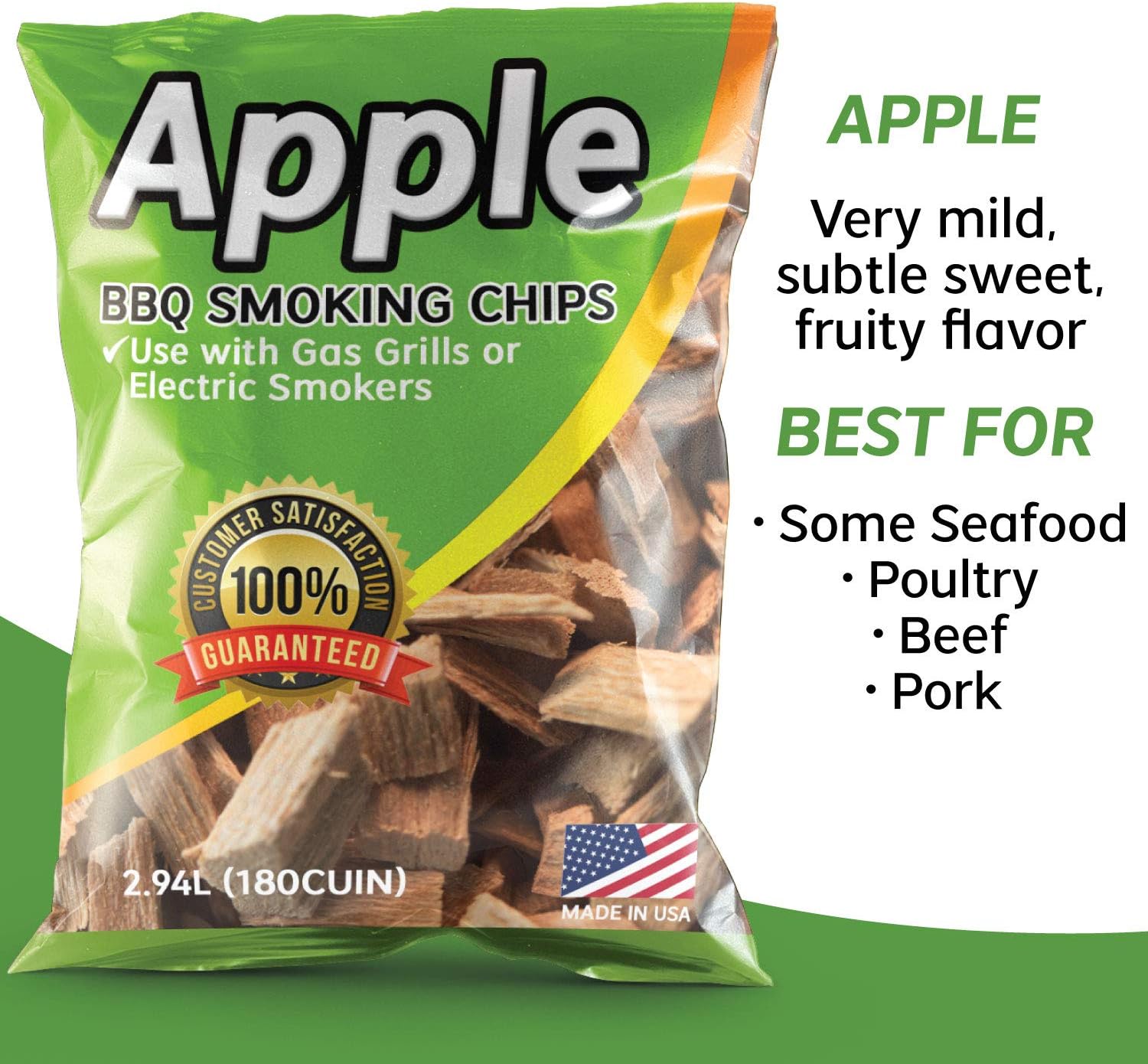 Wood Chips for Smoking Variety Pack, 2 Lbs Each, Apple, Mesquite, Hickory & Cherry Flavor Wood Chips for Smokers & Grills, Bake, Roast, Braise and BBQ, 4-Pack | USA Made : Garden & Outdoor