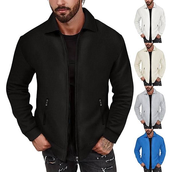 Amazon.com: Men's Lightweight Jackets Full Zip Up Light Coat Lapel