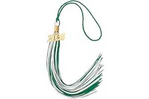LXZYU 2026 Tassel Graduation, Tassels for Graduation Cap 2026, Green White Tassel Cap Decorations with Gold Charms Memorial Cords Graduate Hat Ceremonies Accessories for Class of School Grad Souvenir Gifts