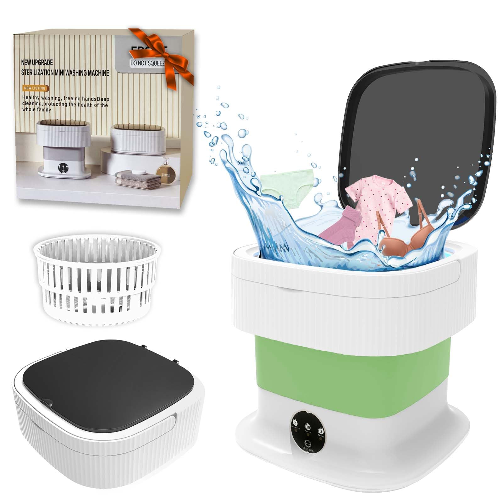 Photo 1 of Portable Washing Machine, 16L Mini Washing Machine,60W Foldable Washer and Dryer with Spin for Travel, Underwear, Baby Clothes