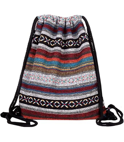 Amazon.com | Needzo Mini Baja Drawstring Backpack, Woven Mexican