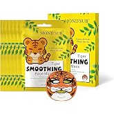 MOND'SUB Animals Face Mask-Tiger Mask,6 pcs | Character Face Mask Mystical Safari,Spa Party Favors, Birthday Gifts for Women, Self Care Gifts