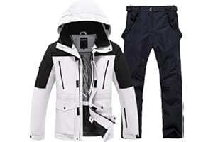 YEEFINE Men's Ski Suit Waterproof Snow Suits Two Piece Snowboard Jacket and Pants Set Outdoor Windproof Winter Warm Snowsuits