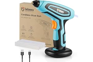Cordless Hot Glue Gun, GoGonova 15s Fast Preheating Auto Dripless Glue Gun, 5Ah USB-C Rechargeable Hot Glue Gun Kit with 25 Pcs Premium Mini Glue Sticks, Smart Power-Off