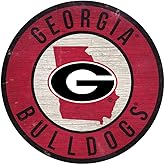 Fan Creations Georgia Bulldogs Wood Sign 12 Inch Round State Design