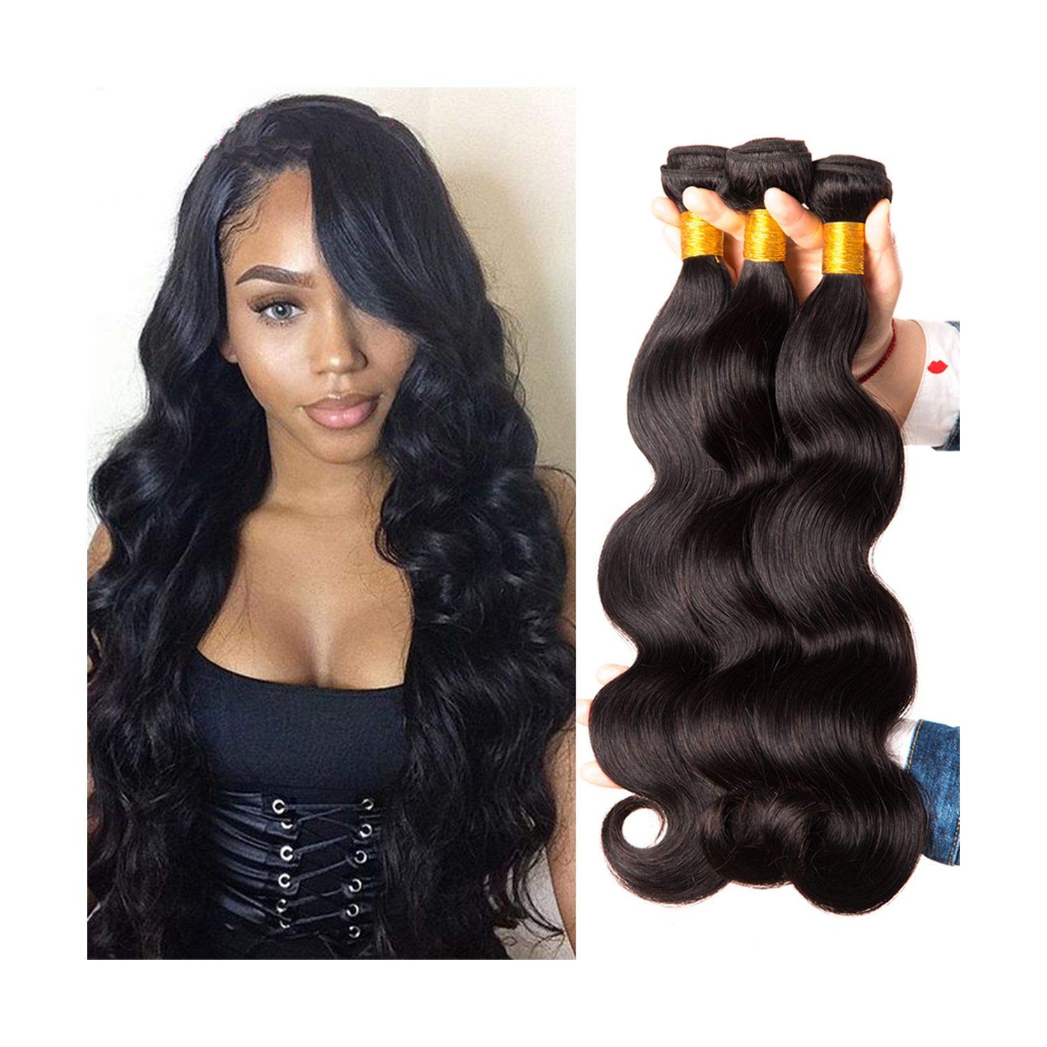 Amazon Com Straight Hair Bundles With Closure Malaysian Human
